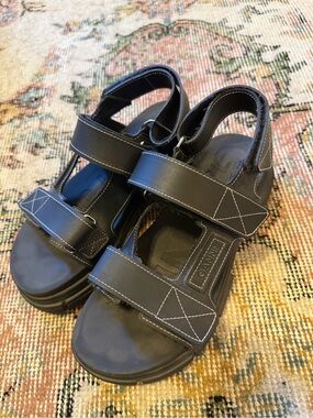 Ganni Black Strap Platform Sandals